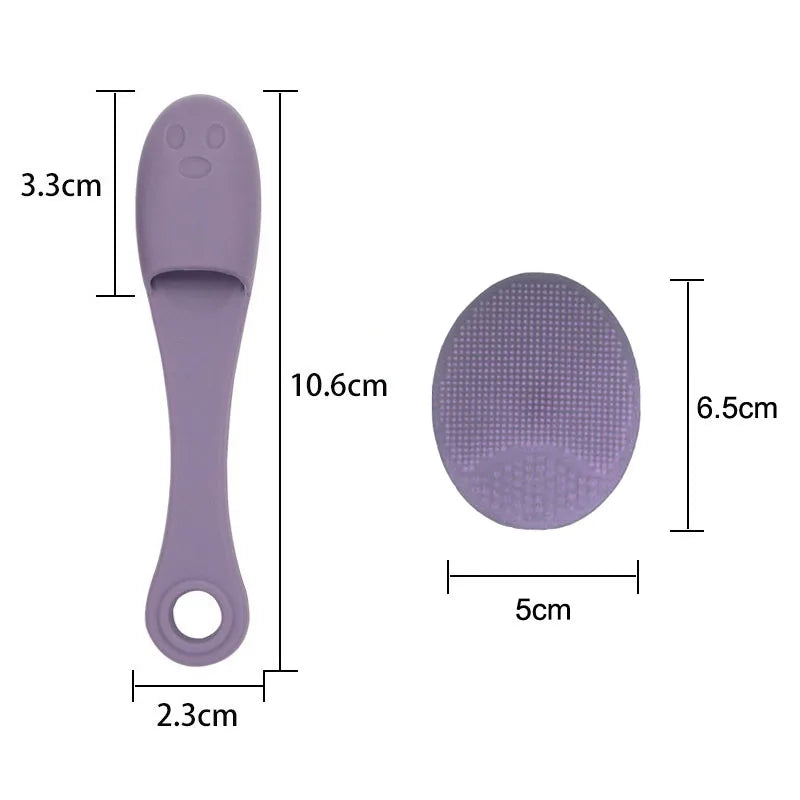 2pcs Silicone Face Scrubber Face Massage Brush Skin Care Pore Cleaner Brush Cleansing Face Brush XLS01