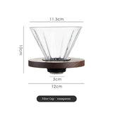 Household Coffee Maker Advanced Grey Glass Hand-brewed Coffee Drip Filter Cup Wood Pallet Sharing Pot Coffeeware Accessories