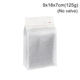 StoBag 50pcs White Cotton Paper Coffee Beans Packaging Bag with/No Valve Sealed for Powder Nuts Storage Stand Up Reusable Pouch