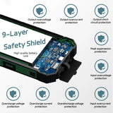 Long-lasting Solar Power Bank, Portable Solar External Battery Pack Built-in Cables, Portable Wireless Charger with Solar Panel