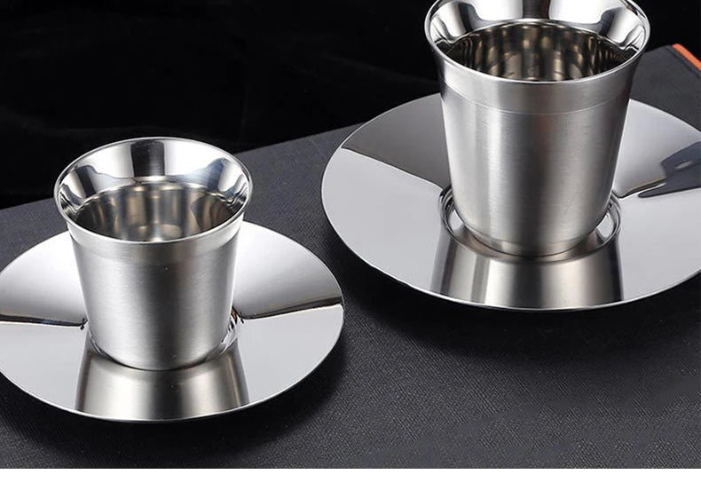 Double Wall Stainless Steel Coffee Mug 80ml/160ml Portable Cup Travel Tumbler Coffee Jug Milk Tea Cups Office Water Mugs
