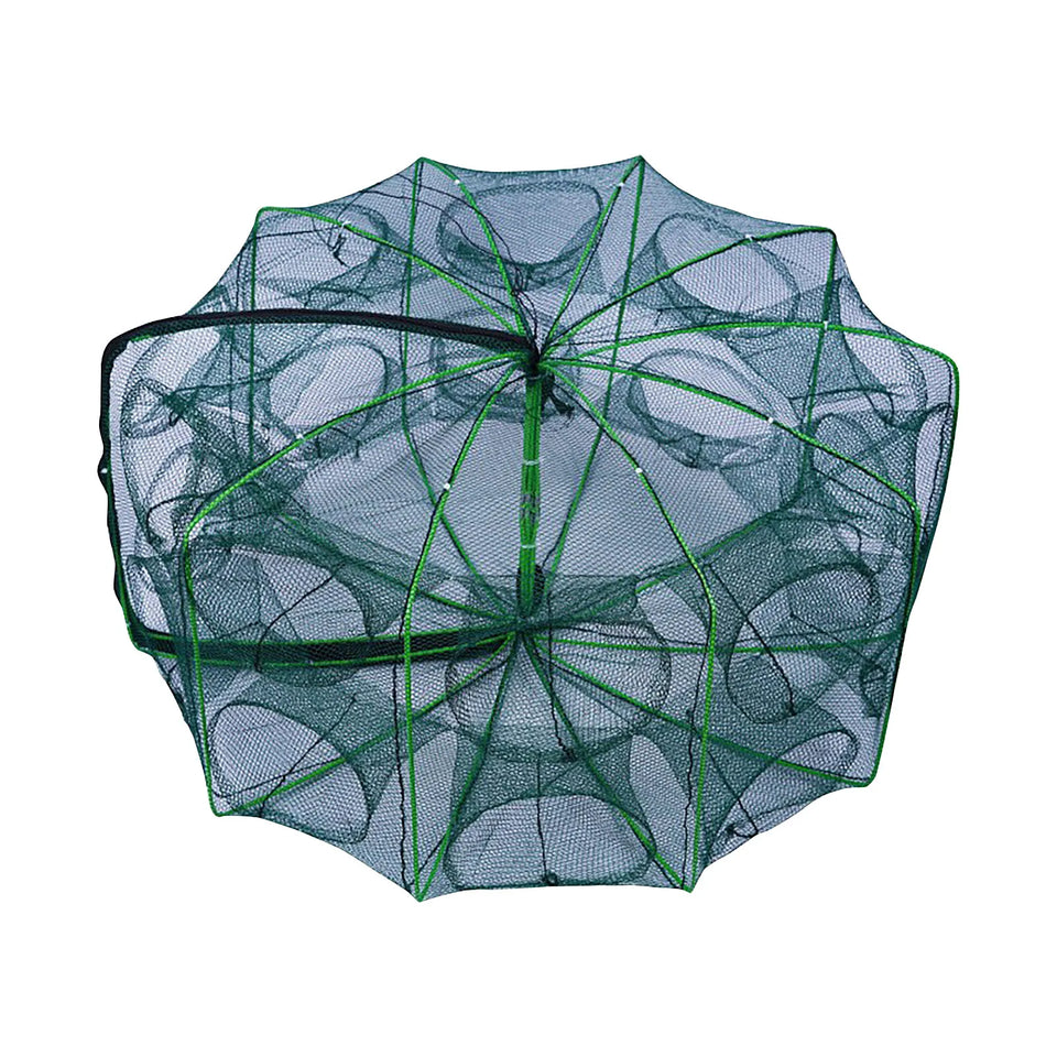 Folding lobster cage 2025 new style fishing trap fishing tool kit fish shrimp crayfish crab fishing net nylon material