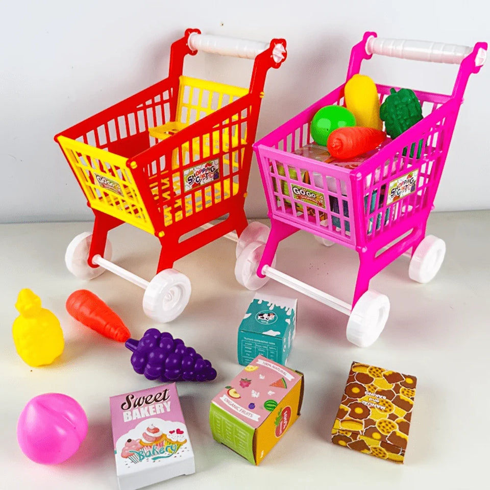 Children's Simulated Shopping Cart Toys, Simulated Supermarket Hand Carts, Role-playing Interactive Toys, Boys and Girls Toys