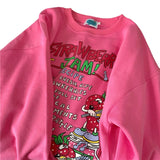 Harajuku Retro Top Strawberry Print Sweatshirt  Women Loose Streetwear Sweatshirts American  Oversized Pullovers