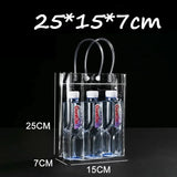 1-50PCS Clear Tote Waterproof Bag Reusable PVC Clear Shopping Bag Shoulder Handbag Environmentally Travel Storage Bag Shoes Bag
