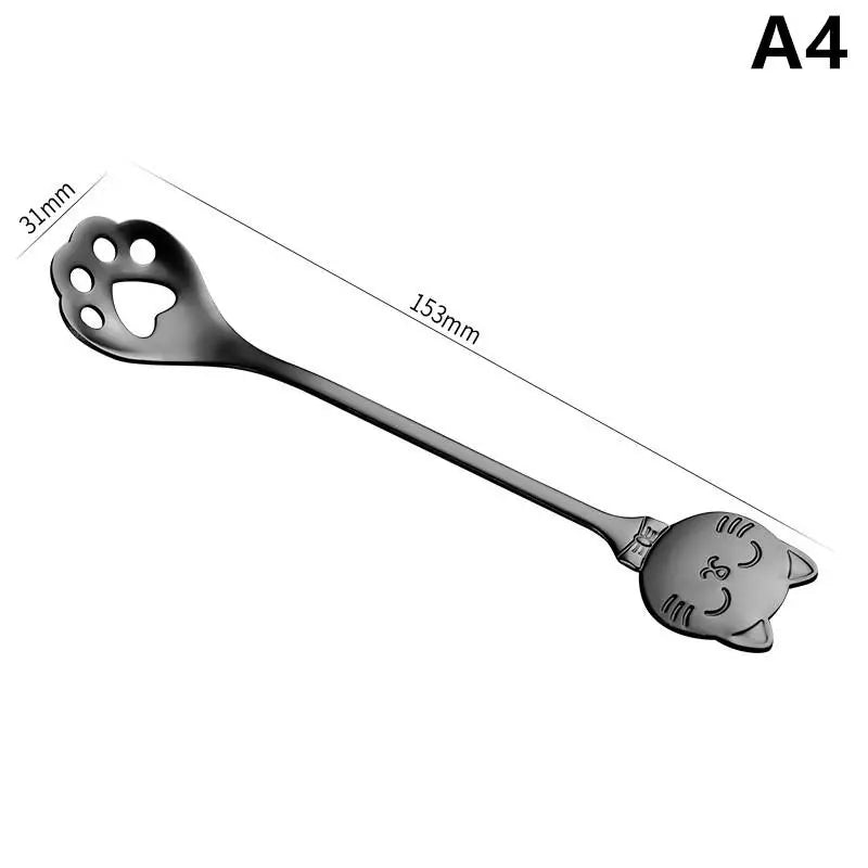 Creative Cat Claw Spoon Ice Cream Cake Dessert Teaspoon Scoops Tableware Kitchen Accessories Stainless Steel Coffee Mixing Spoon