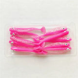 MUKUN 10pcs 60mm 2g Soft Lures Baits Fishing Lure Leurre Shad Double Color Silicone Bait T Tail