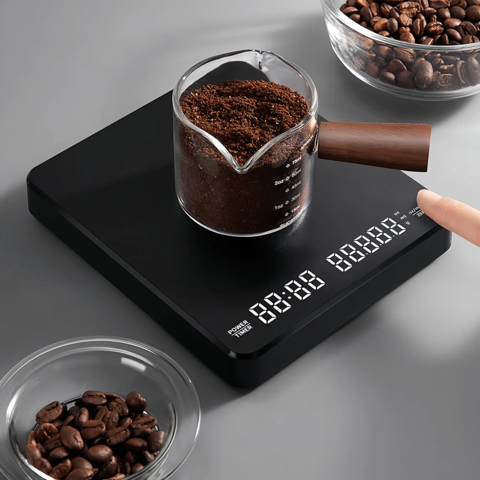 High-precision Electronic Coffee Scale with Waterproof Pad LED Display USB Timing Professional Home Coffee Accessories 3kg/5kg