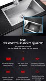DQOK Stainless Steel Kitchen Sink Slot Dish Basin Kitchen sink Drain Basket And Drain Pip Rectangular
