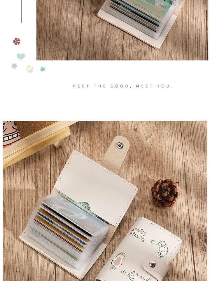 10 Slots Card Holder Business Card Photocards Holder Kawaii Credit Bank Card Case Portable Cash Clutch Wallet Desk Organizer