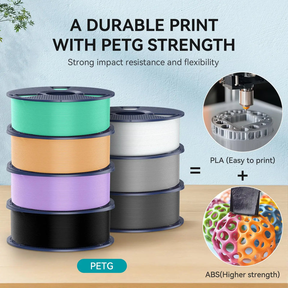 SUNLU Official Filament 10kg PETG filament 1.75mm 1kg/roll 10 Spool 3D Printer Filament PLA/PETG/Silk/ABS/TPU For Bambu Creality