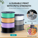 SUNLU Official Filament 10kg PETG filament 1.75mm 1kg/roll 10 Spool 3D Printer Filament PLA/PETG/Silk/ABS/TPU For Bambu Creality