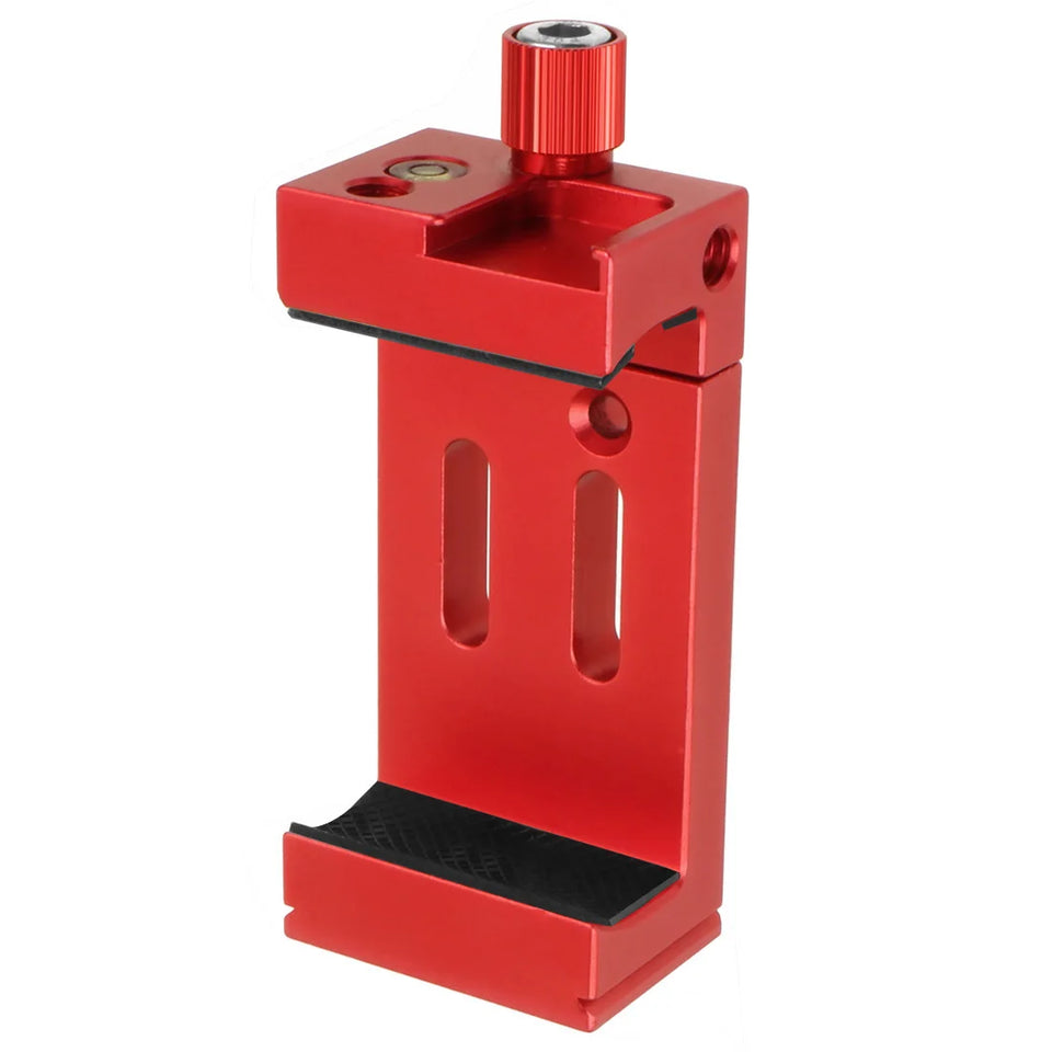 Aluminum Alloy Mobile Phone Holder Clip for Smartphone with Spirit Level Cold Shoe Mount 1/4 3/8 Hole Tripod Head Clamp Bracket