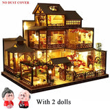 Newest DIY Wooden Dollhouse Japanese Architecture Doll Houses Mininatures with Furniture Toys for Children Friend Birthday Gift