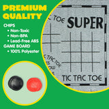 Joyfy 3-in-1 Vintage Giant Checkers Tic Tac Toe Game for Kids Outdoor Games Family Adults Game Toys
