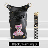 Fenice scissors storage bag,hold 8 scissors, 8 paintings, 6 colors cowhide,waist bag, pet beautician, barber's special waist bag