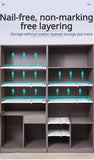 Adjustable Closet Shelf Organizer, Extendable Storage Rack with Divider, Space Saving Shelf for Home Dormitory Wardrobe Cabinet