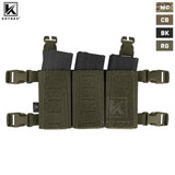 KRYDEX Tactical MOLLE Placard 5.56 Triple Magazine Pouch Front Panel Retention Insert Holder For Chest Rig Plate Carrier Vest