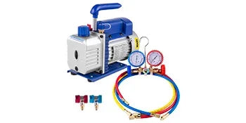 SIHAO 1.8CFM Vacuum Pump with Gauges AC Refrigerant  Vacuum Packing Air Condition Automobile Maintenance 220V 110V