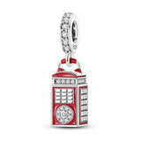 Red Series 925 Sterling Silver Koi Firecracker Dragon Heart Mushroom Coffee Machine Charm Fit DIY Bracelet Necklace Niche Gifts