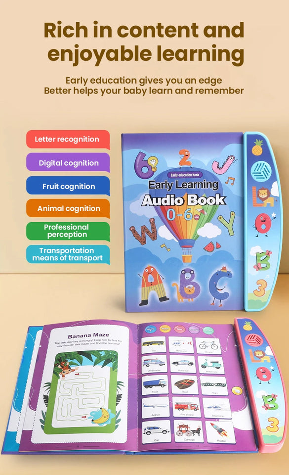 Children Electronic Book English Educational Sound Reading Machine Smart Electronic Books Story for Kids Students Children Gifts