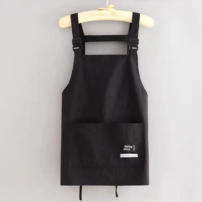 【Peace】Household Canvas Apron Oil-proof Can Wipe Hands Kitchen CookingMen Women Adult With Tool Pocket Fashion Coffee Over Apron