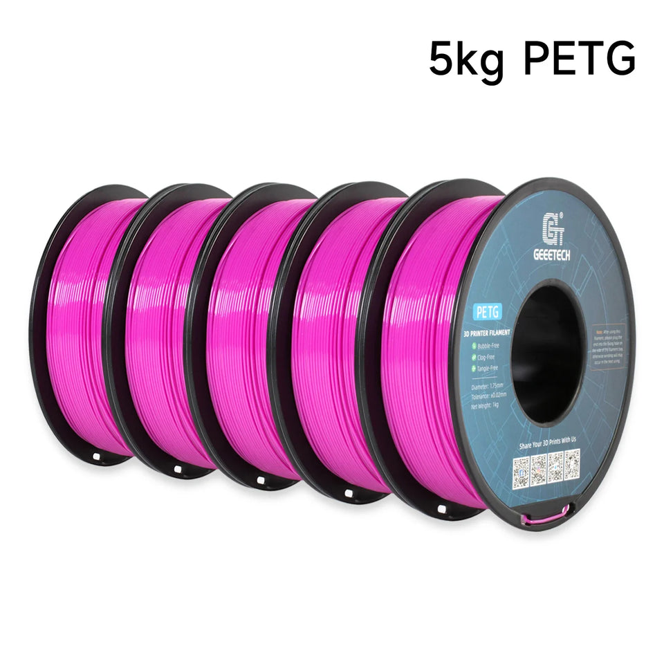 Geeetech 5kg PETG 1.75mm Filament 3d print wire Vacuum Packaging Local Warehouses Colorful Plastic for most FDM 3D printer
