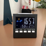 Electronic Alarm Clock with Backlit Thermometer and Hygrometer  Voice Controlled  Accurate Time and Temperature Reading