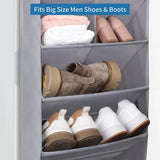 Multi-pockets Wall Storage Bag Large Over Door Hanging Shoe Organiser Behind Doors with 4 Metal Hooks Shoes Rack Storage Bags