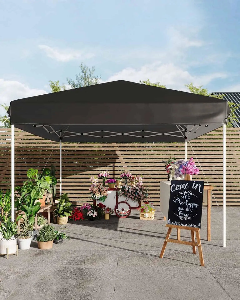 10x10 FT Pop Up Canopy Tent with 3 Adjustable Heights – Outdoor Sun Shade Shelter, 4 Sandbags & Carry Bag, for Parties & Events