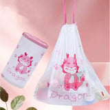 100PCS Cartoon Drawstring Trash Bags, 19.7x17.7in Thickened Unscented Liners for Kitchen, Bathroom, Office