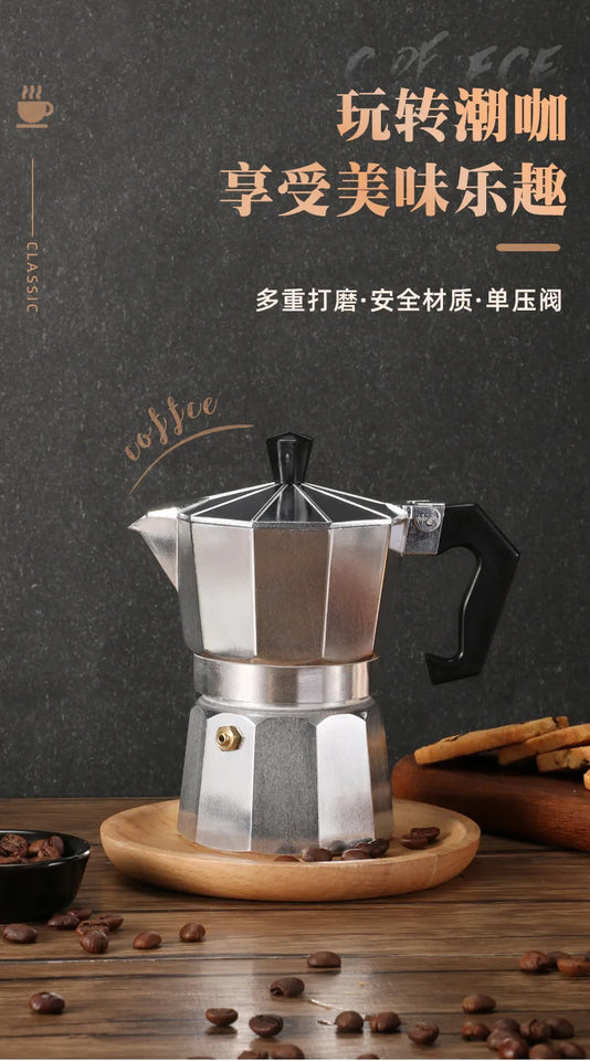 Coffee Maker Machine Aluminum Mocha Pot Mocha Coffee Pot Octagonal Aluminum Pot Span