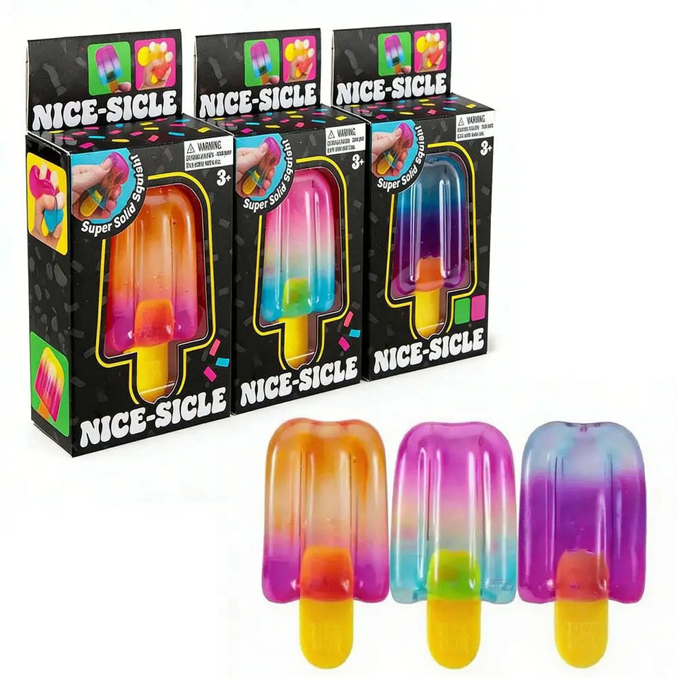 1/3pcs Ice Cream Squishy Squeeze Toy Nice Cube Sensory Fidget Toy Portable Stress Relief Gadget for Office Home Daily Relax
