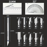 Kit de 13 herramientas de metal para tallar y cortar papel, antideslizante de precisión