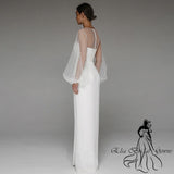 Mermaid Wedding Dresses 2025 New Arrivals O-Neck Full Sleeves Long Bride Dress Pearls Tulle Illusion Sexy Elegant Party Gowns