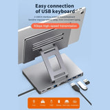 Aluminum Type C Docking Station Laptop Stand /9 in 1 for Fast Data Transmission and Expanded 2xHDMI4K USB3.0 HUB
