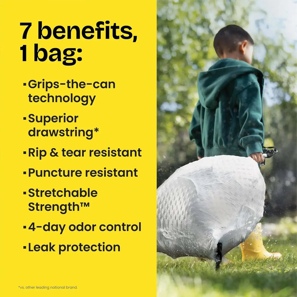 Flexible Kitchen Trash Bags, 13 Gallon, Lavender Scent with Odor Control, 40 Count Pack