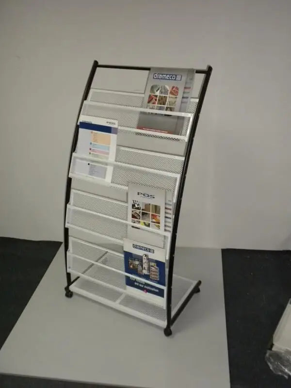 Retail Book Store Newspaper Display Stand Magazine Brochure Holder Stand Catalogue Shelf