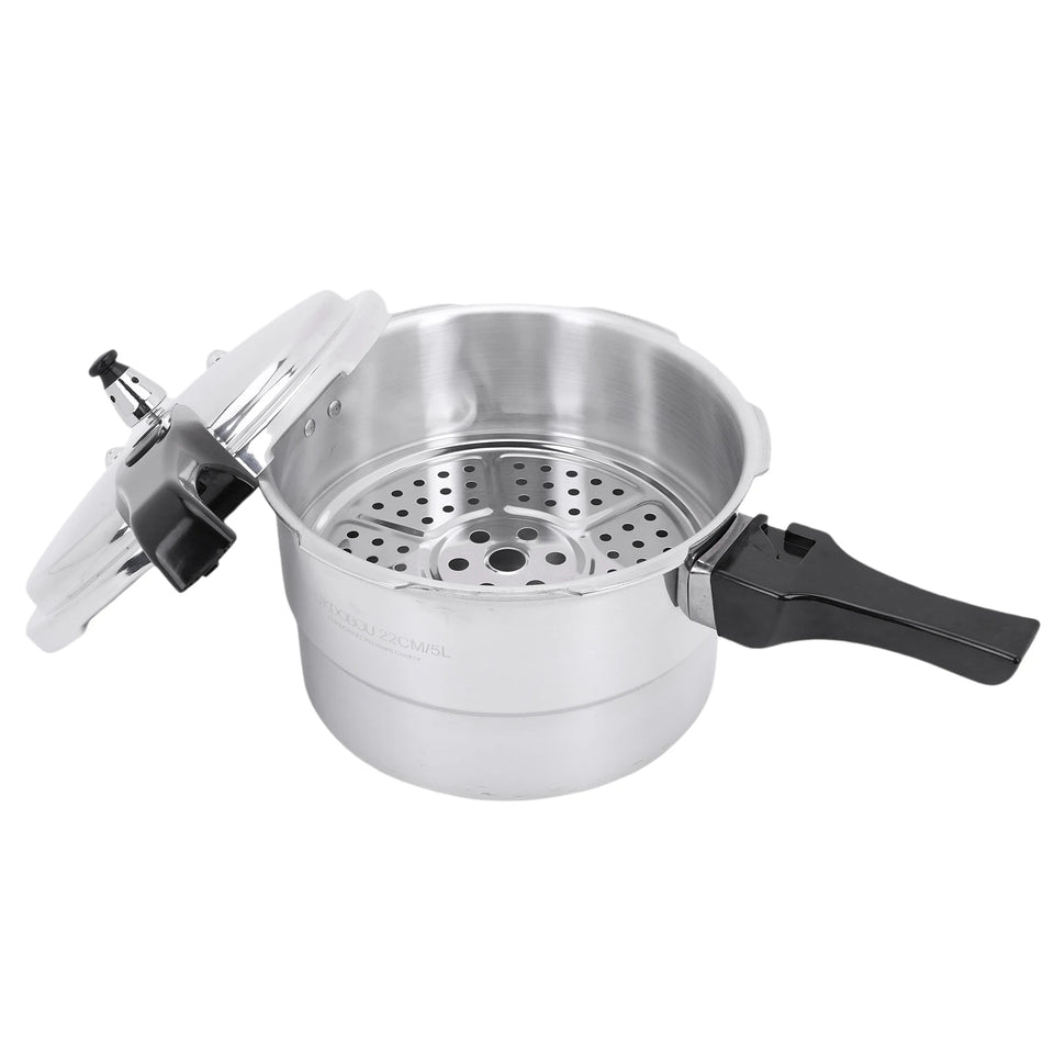Aluminum Pressure Cooker with Steaming Plate Pressure Cooker Household Stovetop Pressure Canner for Gas and Induction Stoves