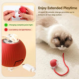Cat Toys Automatic Rolling Ball Faux Tail Rechargeable Smart Pet Interactive Ball Electric Toy Dog Cat Training Imitate Mouse
