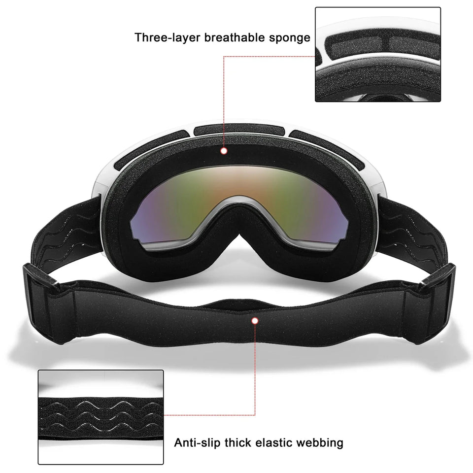 Winter Outdoor SKI Goggles Men And Women Teen, Free Optical Frame and Bag, UV400 Anti-Fog Snowboard Eyewear, Charistmas Gifts