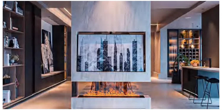 Modern Tv Stand Furniture for Living Room Decorative Led Flame Water Steam Fireplace Embedded Wood Electric Fireplace