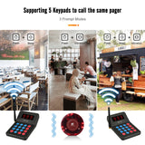 RETEKESS T119 Wireless Restaurant Paging System Coaster Vibrater Buzzer Receiver 2-Way Charge for Cafe Food Trucks
