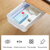 Under Desk Drawer Self-Adhesive Stationery Storage Box Multifunctional Hidden Under Desk Organizer for Home Kitchen Office Table