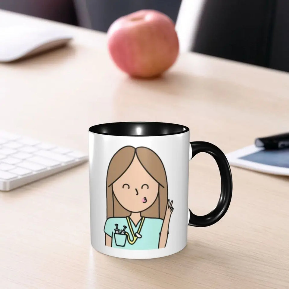 Pink Doctor Nurse Coffee Mugs DIY Customized Enfermera En Apuros Ceramic Milk Tea Mug Cup