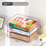 Desk Letter Tray Set, A4 Size Clear PET Stackable Document Organizer Office Desktop File Paper Holder Book Storage Rack.