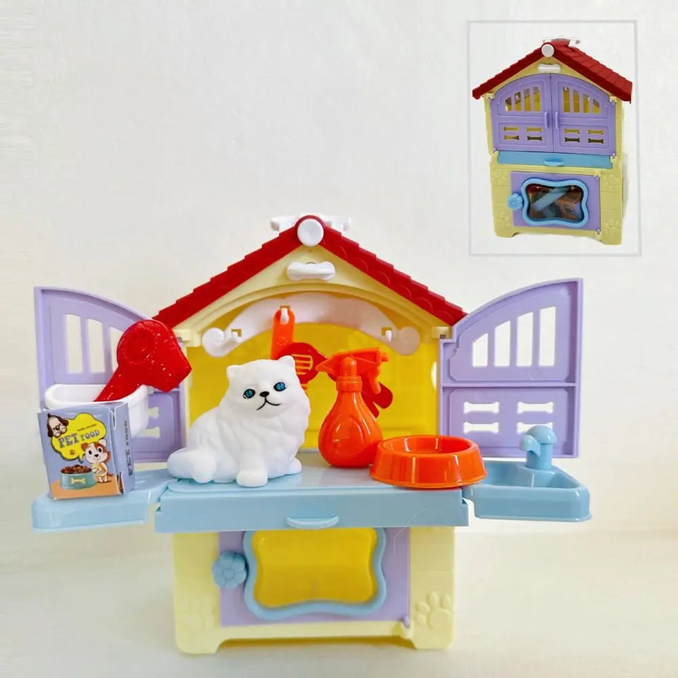Children's Toys Puppy Cat Scene Playing Toys Merchant Interactive Play House Cute Supermarket Pretend Toys New Year's Day