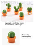6Pcs/Set 3D Cute Succulent Plant Magnet Message Sticker for Kitchen Refrigerator Magnet Button Cactus decoration accessories