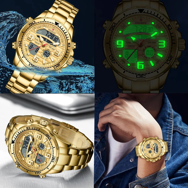 New LIGE Fashion Military Watches for Men Luxury Original Sports Chronograph Watch Waterproof Quartz WristWatch Clock Gift