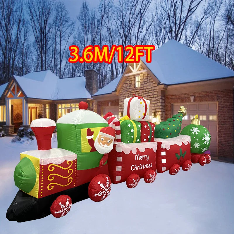 Inflatable Toys Christmas Style Vehicles Decorations Model Built-in LEDs Party New Year Outdoor Ornament Xmas Garden Decor Props
